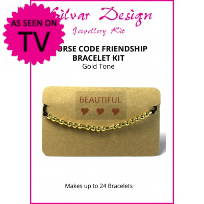 Morse Code Friendship Bracelet Kit - Gold Tone